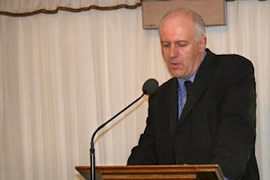 Foreign Office Minister Bill Rammell reads the message from Prime Minister Gordon Brown at the Ridvan reception hosted by the All-Party Parliamentary Friends of the Baha'is on 22 April.