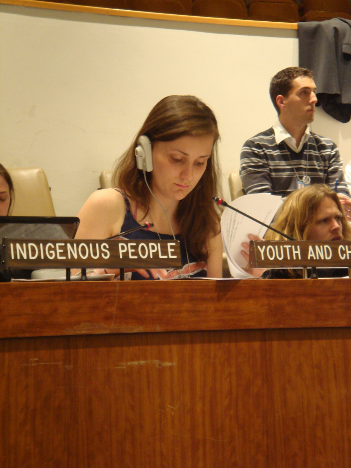 Alicia Cundall, 19, one of the Baha'i representatives at the U.N. Commission on Sustainable Development, read the statement prepared by the youth caucus for the plenary session of governments on 14 May.