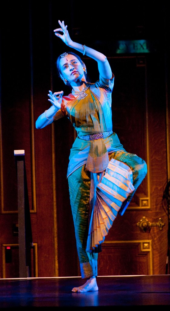 An Indian dancer performs during a series of presentations titled "Hearing the Voices of Creation."