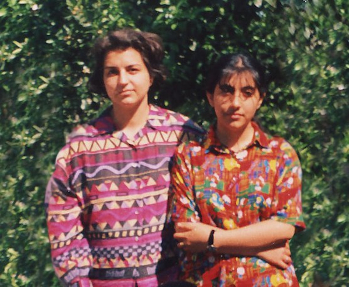 One of the imprisoned Baha'i leaders, Fariba Kamalabadi, left, is pictured with a former student. This old photograph was sent by the student to the United4Iran campaign.