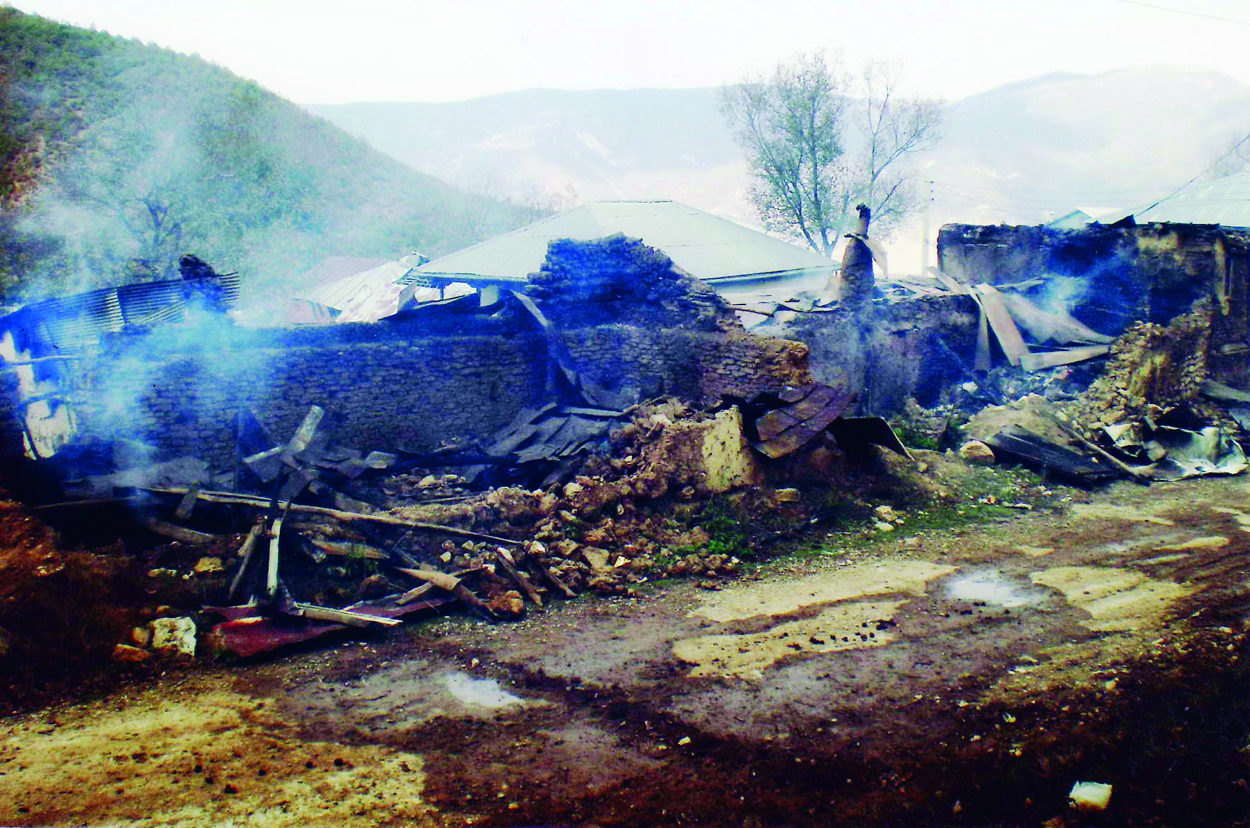 The remains of a Baha'i home, torched in May 2007, in the village of Ivel.