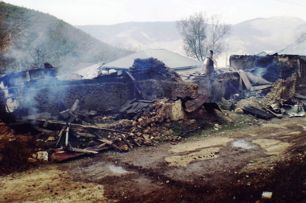 The remains of a Baha'i home, torched in May 2007, in the village of Ivel.