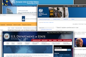 طی بیانیه هایی ايالات متحده آمريکا، هلند، بريتانيا و اتحاديۂ اروپا محکوم کردن هفت مدير جامعۂ بهائيان ايران به بيست سال زندان را شديداً محکوم میکنند.