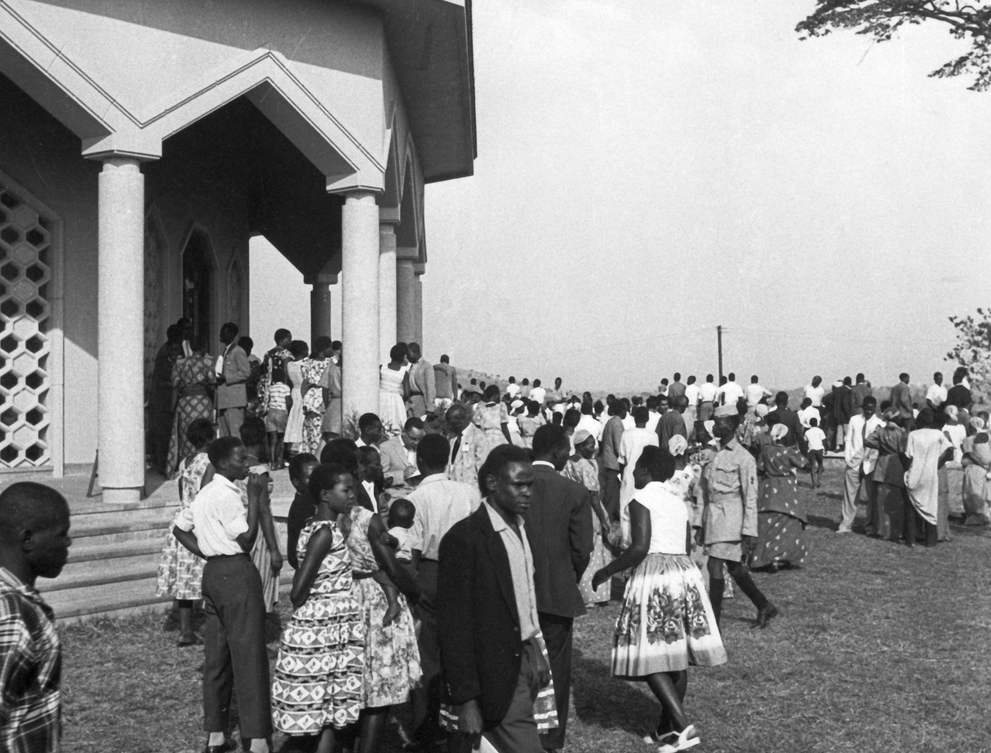 The inauguration ceremonies for the Baha'i House of Worship in Kampala, Uganda, took place on the weekend of 13-16 January 1961. One contemporary commentator wrote, "For the thousands of African Baha'is who had longed, with pride in their hearts, for the day of its completion, for those...who had worked throughout the four years of planning and construction, for the Baha'is of the world who had contributed so generously for its erection...this dedication weekend had been a time of rejoicing and fulfillment."