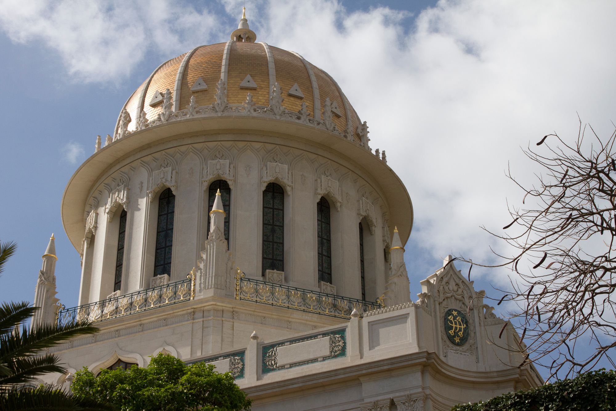 The Shrine of the Bab was originally built in 1909. The golden-domed superstructure was completed in 1954. More than 50,000 man-hours were spent on the restoration of the Shrine's stonework alone. Every square centimetre of the building's exterior was checked and restored. Photo credit: Baha’i World Centre photo. All rights reserved.