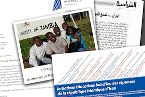 The international response to the latest attack on the Baha'i Institute for Higher Education encompasses activities as wide-ranging as a student campaign at the University of Zambia, a call to UNESCO from the body that represents all 39 universities in Australia, an article in a Kuwaiti newspaper, and a French postcard initiative. Eleven detained Baha'is associated with the Institute are reportedly facing charges of "conspiracy against national security" and "conspiracy against the Islamic Republic of Iran"