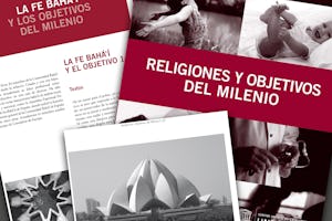 کتاب «Religiones y Objetivos del Milenio» (ادیان و اهداف هزاره)، تهیه شده با شرکت ۹ جامعۀ دینی، شامل مقاله ای ۱۵ صفحه ای است که رویکردهای بهائی را نسبت به اهداف توسعۀ هزاره پوشش می دهد. کتاب برای اولین بار در سال ۲۰۰۹ به زبان کاتالان منتشر شد و اکنون با حمایت بنیاد پلورالیسم و هم زیستی توسط مرکز یونسکوی کاتالونیا به زبان اسپانیولی به چاپ رسیده است.