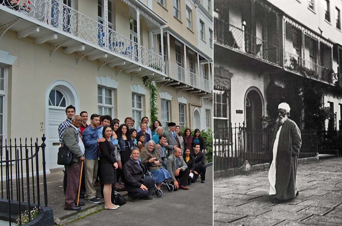 In Bristol, on 23-25 September, local Baha'is recalled 'Abdu'l-Baha's weekend visit 100 years ago. Here they can be seen outside the house where 'Abdu'l-Baha stayed. Prayers, storytelling, songs and dramatic presentations, held at two locations in the city, were described as "uplifting" and "inspiring" by participants.
