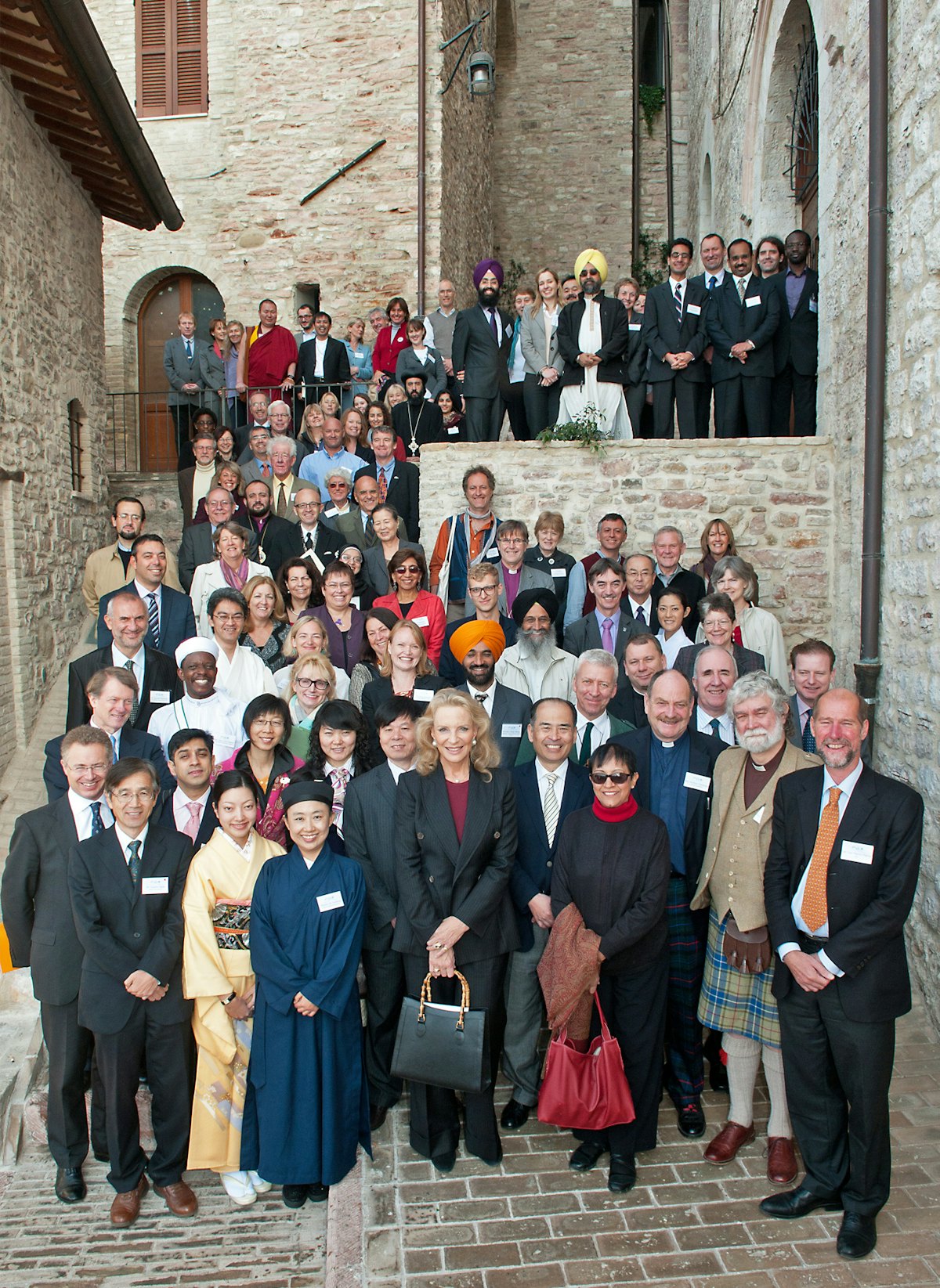 Founder members and friends of the Green Pilgrimage Network, launched at Assisi, Italy, in a celebration organised by the Alliance of Religions and Conservation (ARC) in association with WWF, on 1 November 2011. Photograph: ARC/Katia Marsh.