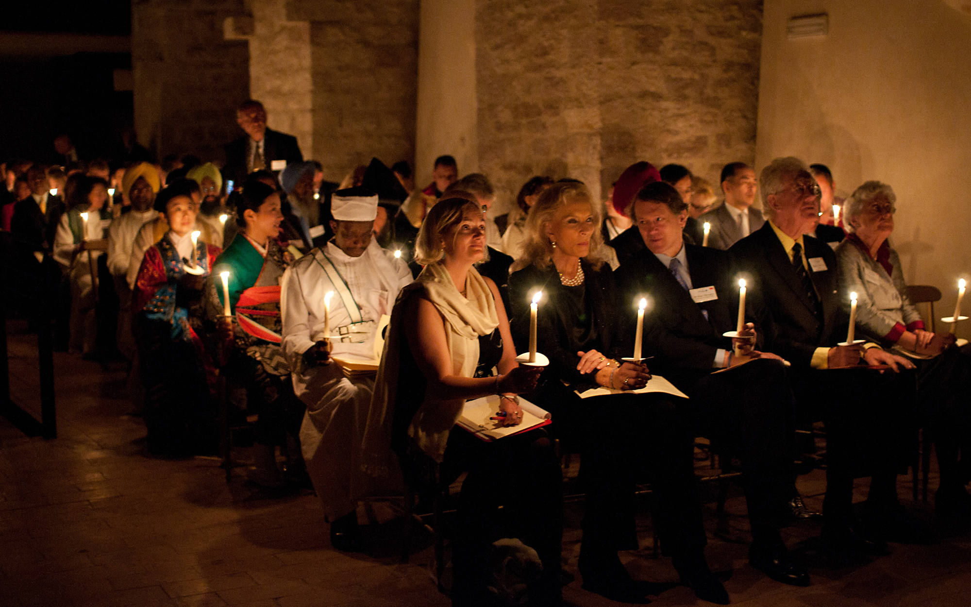 Faith leaders gather for the "Celebration" at the Sacred Land event, Assisi, marking 25 years of the partnership between faith and conservation. The Green Pilgrimage Network was launched at the event on 1 November, organised by the Alliance of Religions and Conservation (ARC) in association with WWF. Photograph: ARC/Katia Marsh.