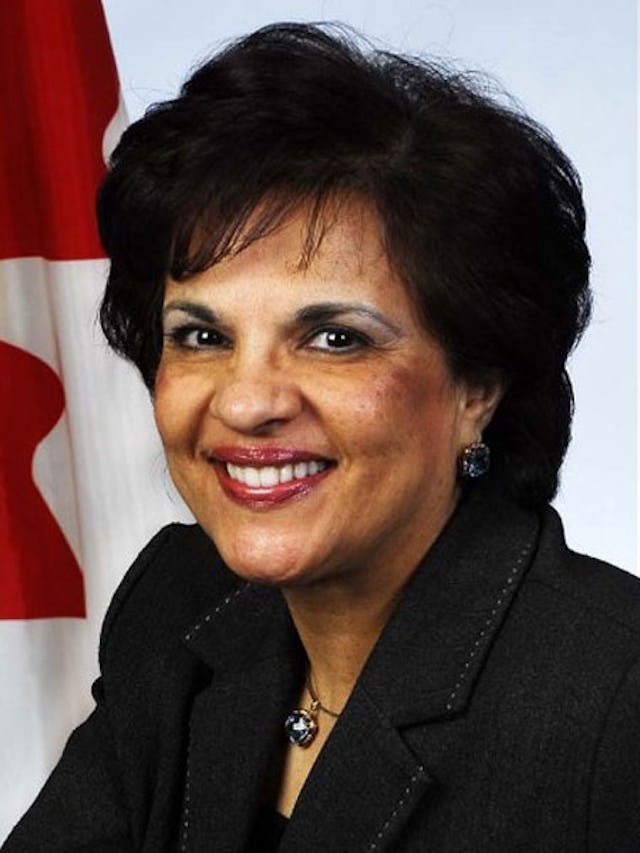 Senator Mobina Jaffer. "We must continue to stand up and directly face the threat presented by Iran to its own people," Senator Jaffer told the Canadian Senate on 1 December.