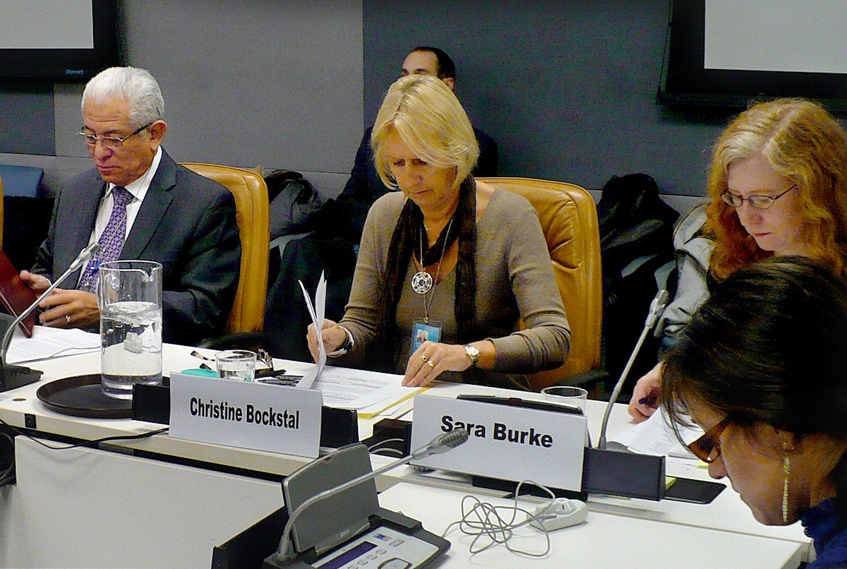 Among the top-level UN diplomats brought together for a discussion on Wednesday 1 February was Ambassador Jorge Valero, pictured left, Permanent Representative for Venezuela to the UN and Chair of the Commission for Social Development. Also present were Christine Bockstal, center, Chief of the Technical Cooperation and Country Operations Group for the Social Security Department of the International Labour Organization; and Sara Burke, right, Senior Policy Analyst at Friedrich-Ebert-Stiftung.