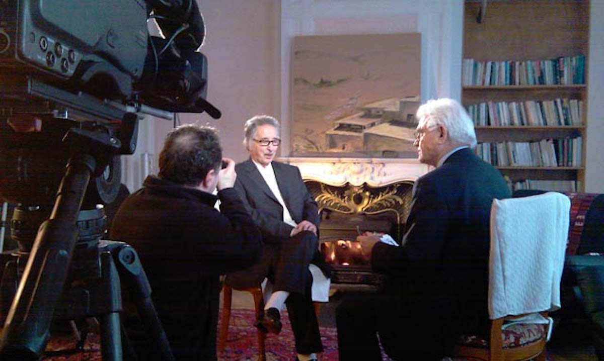 In Paris, Reza Allamehzadeh – pictured right – interviewed former Iranian President Abolhassan Banisadr for the documentary film, "Iranian Taboo." Mr. Allamehzadeh said, "Organizing and obtaining access to the vast range of the interviewees in this film was another challenging point that I managed to overcome."