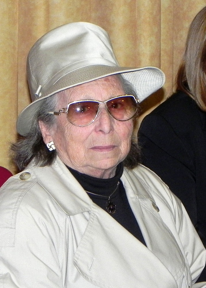 Signora Maria Langione, one of the first Baha'is of Naples, photographed at the gathering to mark the centenary of 'Abdu'l-Baha's presence in the city, held 31 March to 1 April 2012.
