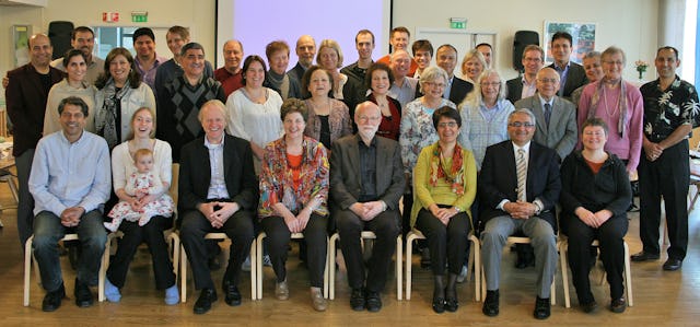 Delegates and current National Spiritual Assembly members at the national convention of the Baha'is of Norway, held 28-29 April 2012.