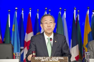 United Nations Secretary-General Ban Ki-moon officially opening the UN's Rio+20 Conference on Sustainable Development, 20 June 2012, in Rio de Janeiro, Brazil. UN Photo/Mark Garten.