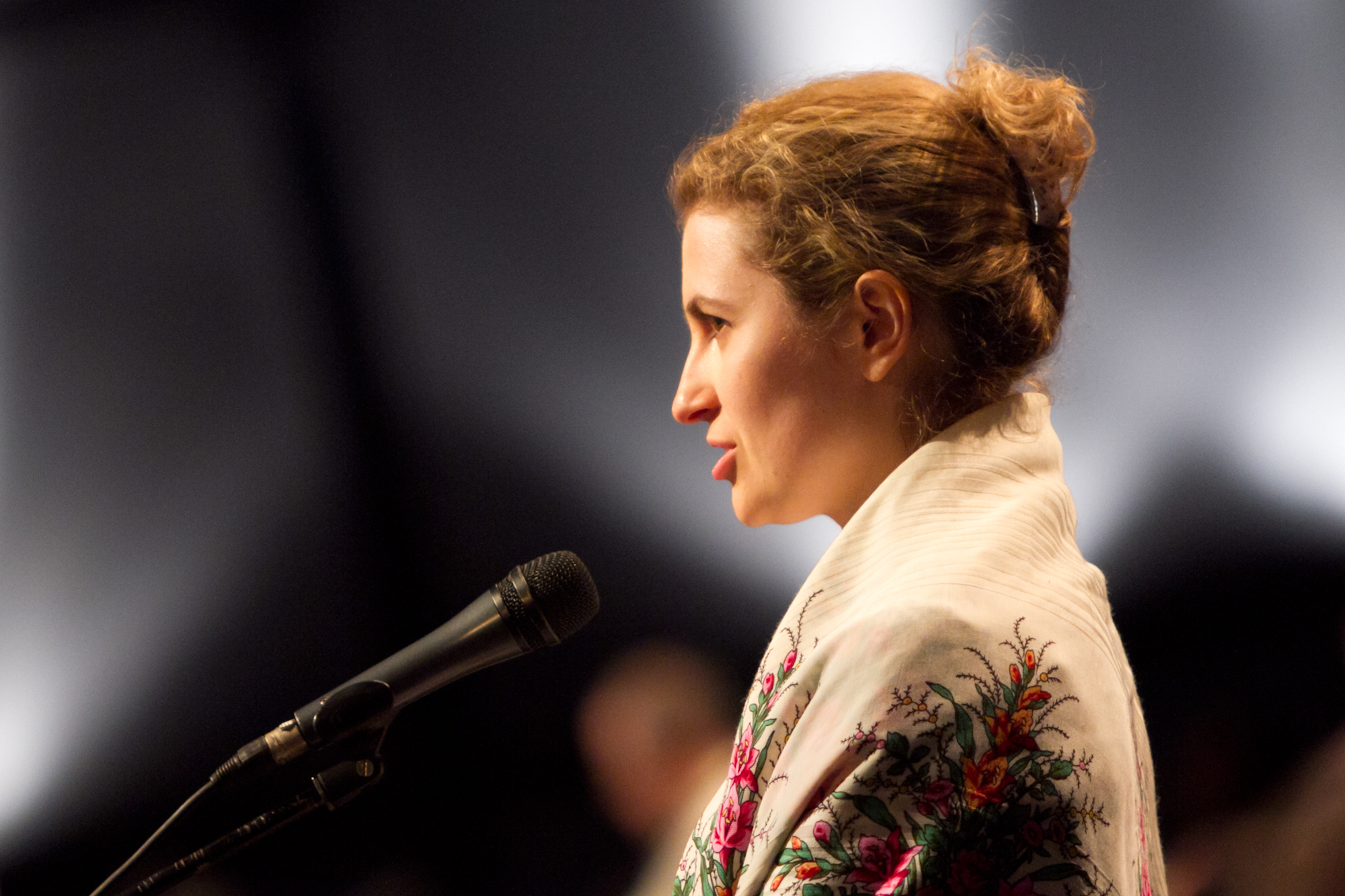 A delegate speaks at the 11th International Baha'i Convention.