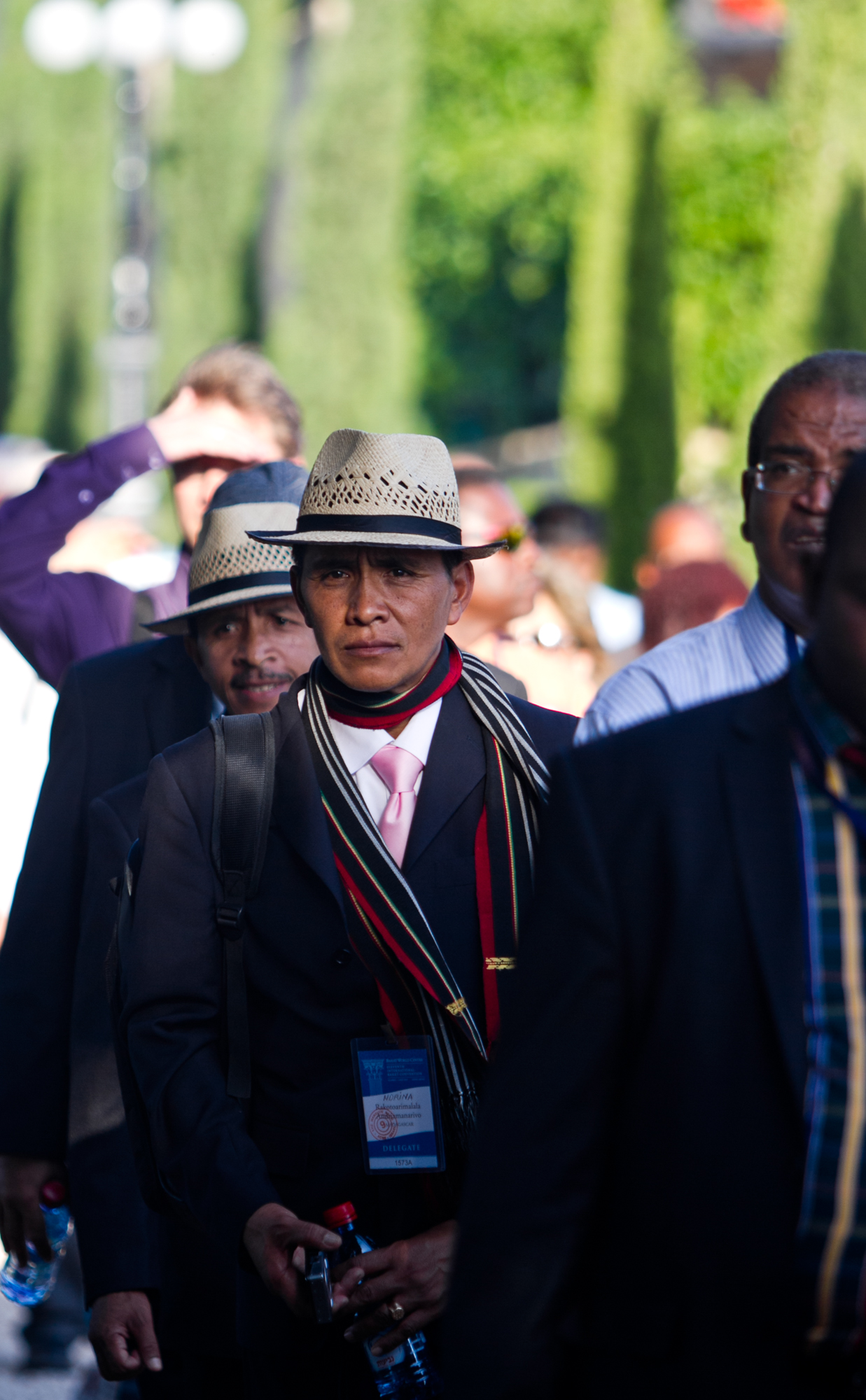 Delegates attending the commemoration of the ninth day of Ridvan at the Shrine of Baha'u'llah, Acre.