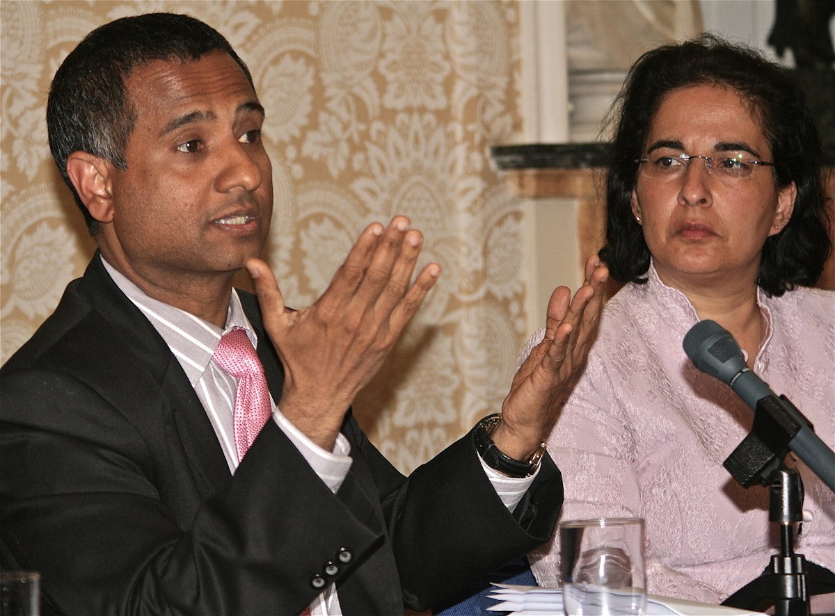 At a seminar in London on 9 May, Ahmed Shaheed, the United Nations Special Rapporteur on human rights in Iran, left, and Nazila Ghanea, a lecturer in international human rights law at the University of Oxford, were featured speakers.