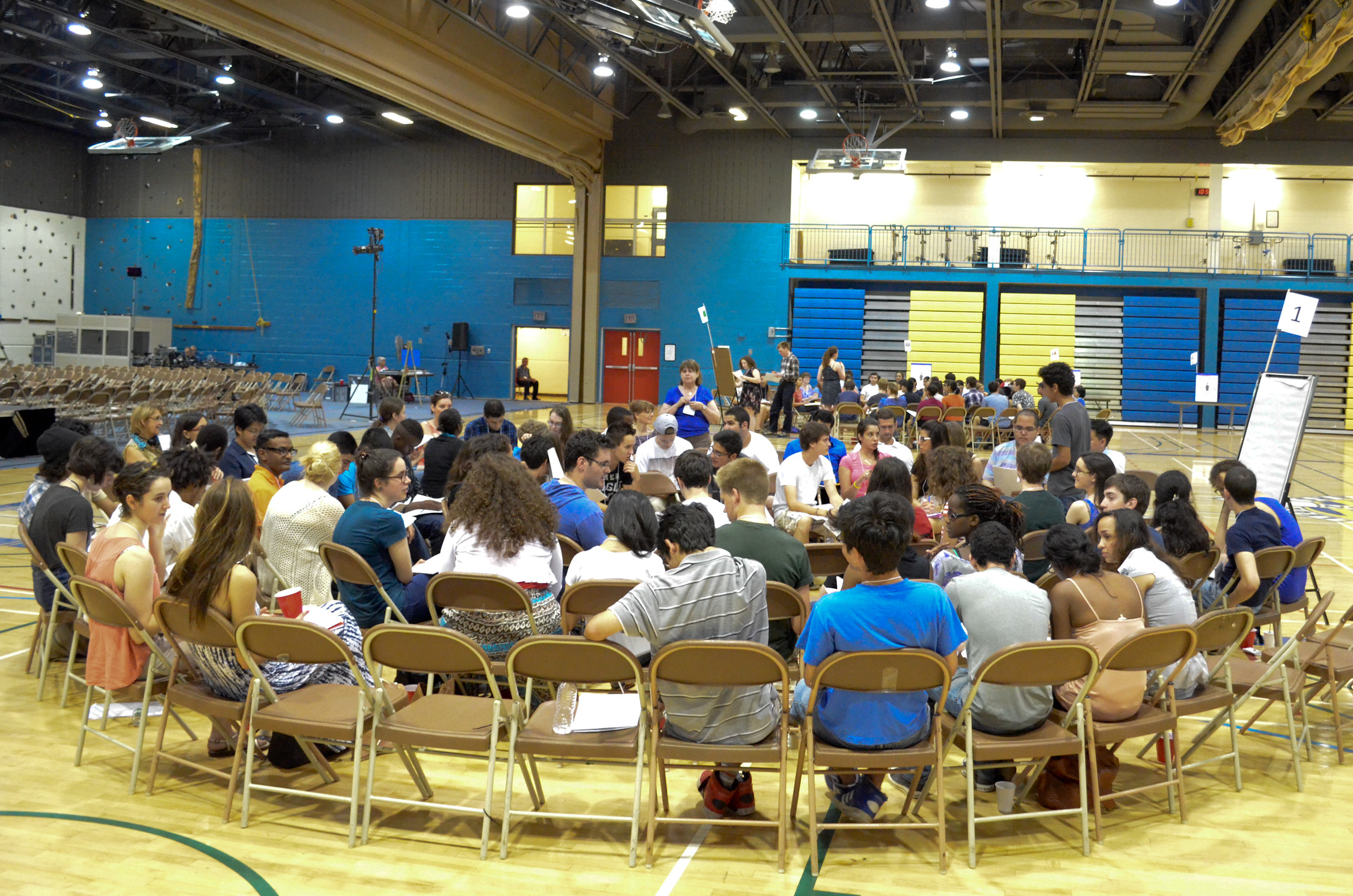 Participants discuss the materials in Montreal, Canada.