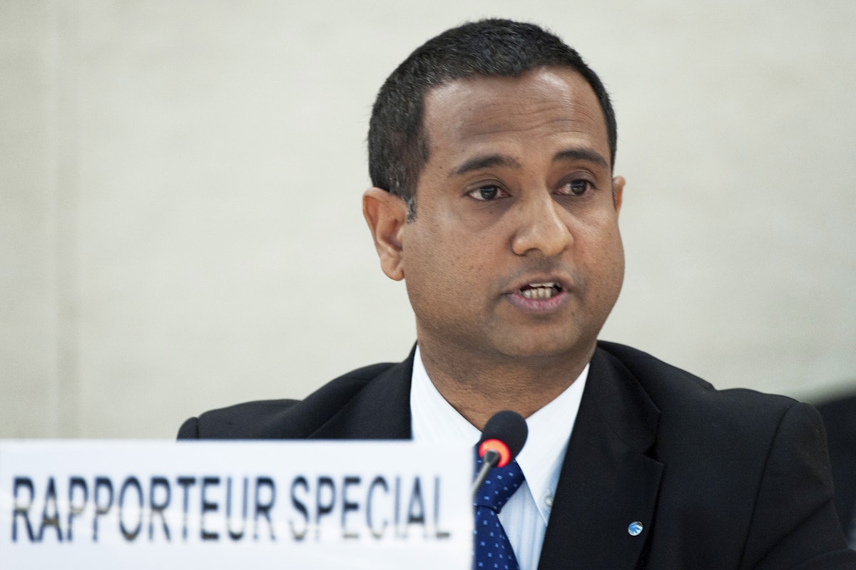 Ahmed Shaheed, the UN Special Rapporteur on human rights in Iran.