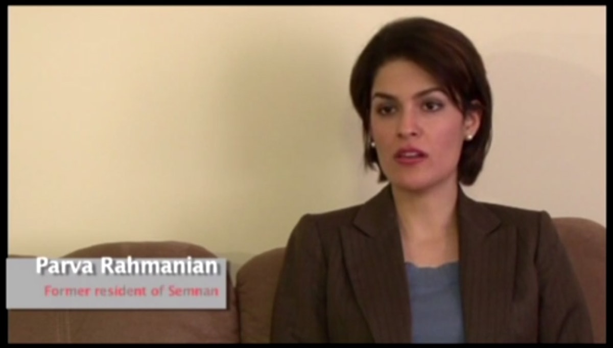 Parva Rahmanian, one of the people interviewed in the video.