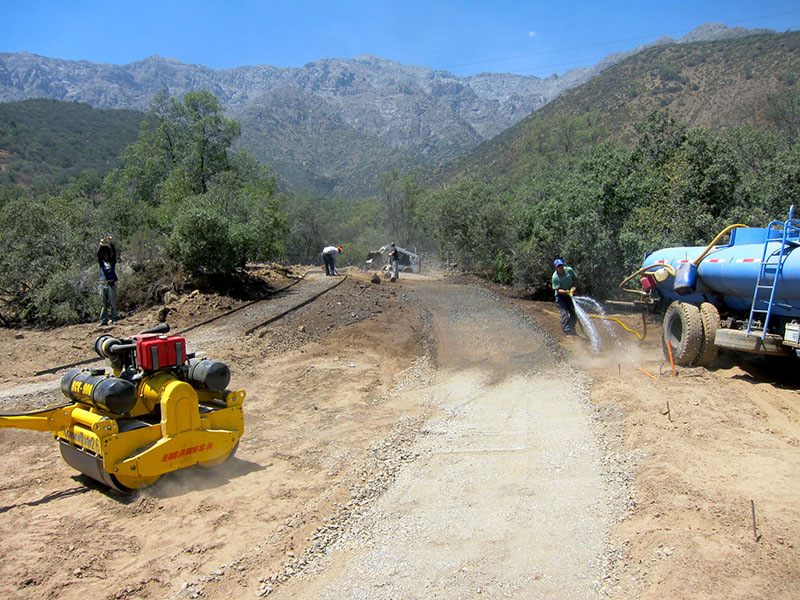 Work has begun on laying out over two kilometers of pathways surrounding the House of Worship, which is located in the foothills of the Andes mountain range.