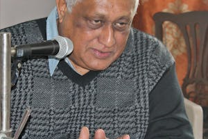 Professor Shiv Visvanathan of O.P. Jindal Global University speaks about freedom of religion and belief at a conference in New Delhi on 5 March.