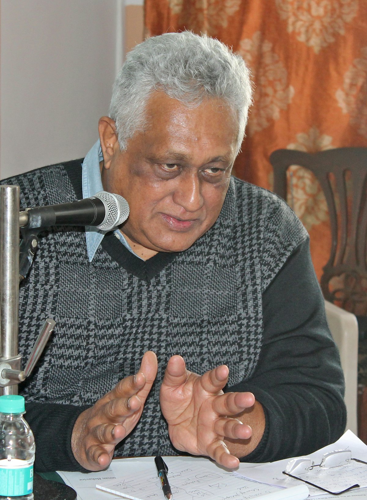 Professor Shiv Visvanathan of O.P. Jindal Global University speaks about freedom of religion and belief at a conference in New Delhi on 5 March.
