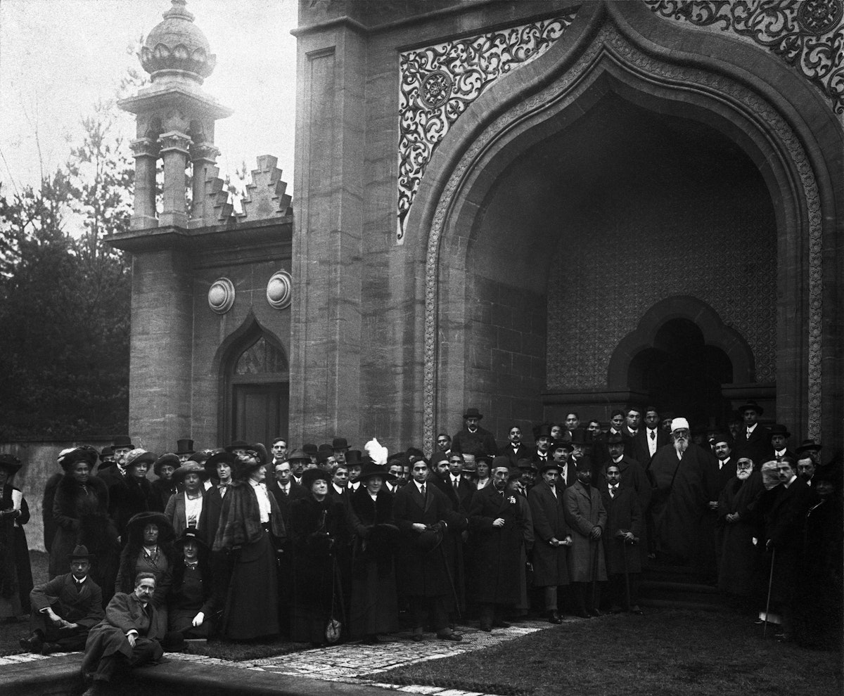 The book, "Abbas Effendi", includes an account of 'Abdu'l-Baha's visit in January 1913 to the small, market-town of Woking in the south of England where the first purpose-built mosque in Europe outside of Moorish Spain had been built. 'Abdu'l-Baha addressed a gathering of Egyptian, Turkish, Indian and British friends in the mosque's courtyard. "The religion of God..." He told them, "encourages the people to uphold the principle of peace. The great underlying truth of the religion of God is love."