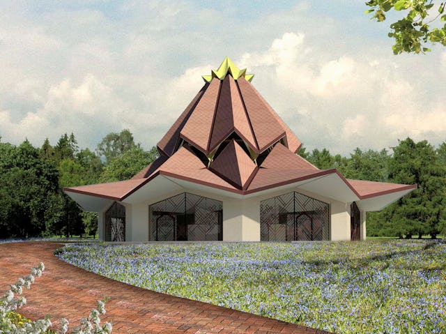 The design of the central edifice of the local Baha'i House of Worship was unveiled before an audience of some 500 people.