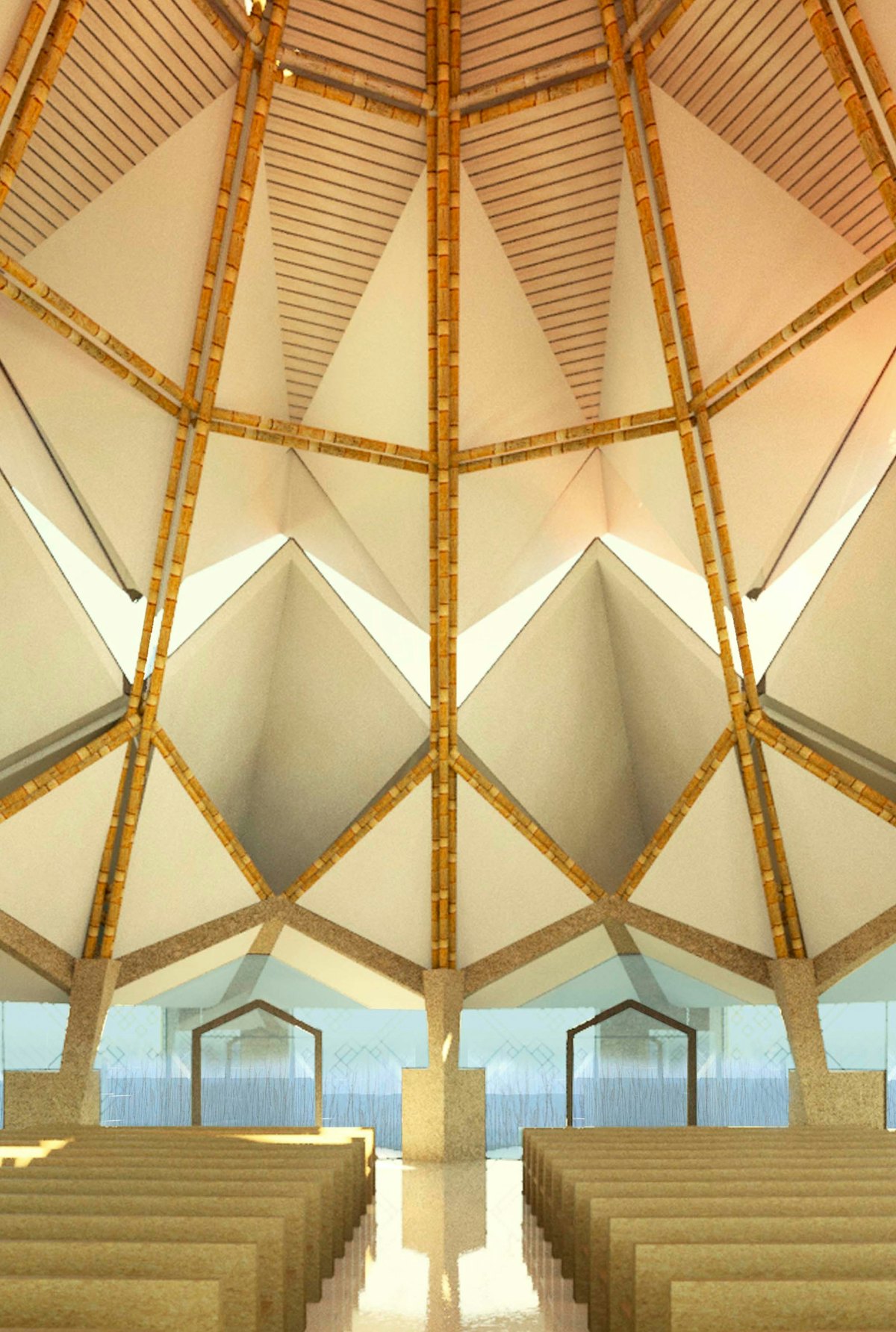 An image of the design for the interior of the central edifice.