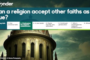 مقالهٔ "آیا یک دین میتواند ادیان دیگر را قبول داشته باشد؟" که اخیراً در سایت آموزشی و تعاملی " آی واندِر" (iWonder) متعلق به بی بی سی منتشر شد، اصل برجسته تعالیم بهائی مبنی بر اینکه تمام ادیان الهی دارای اعتباری مساوی هستند را بررسی کرده، اشاره ای مختصر نیز به تاریخ پیدایش دیانت بهائی و اهداف آن دارد.