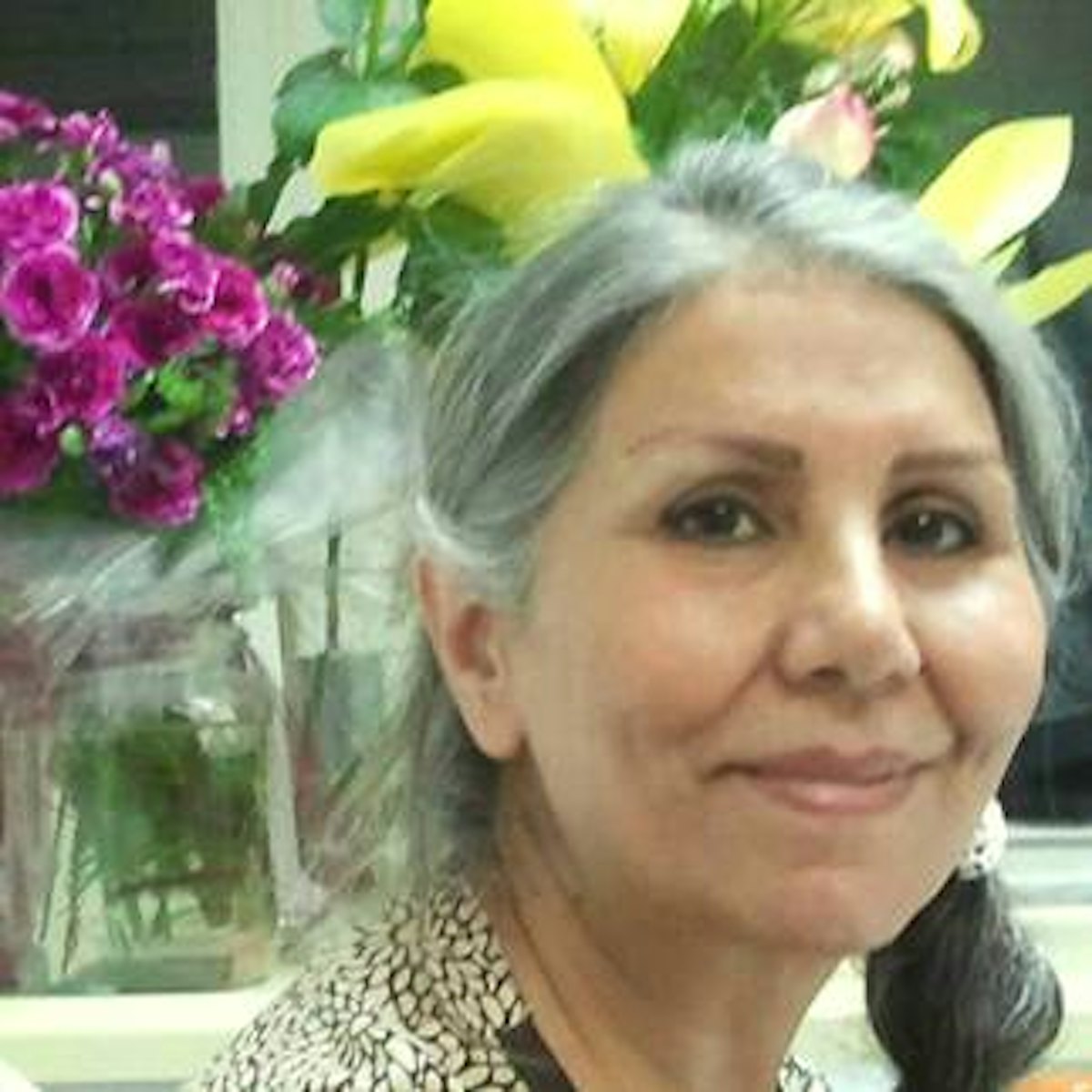 A photograph of Mahvash Sabet, a teacher, educator, and one of the seven Iranian Baha'i leaders in Iran who have been imprisoned since 2008.