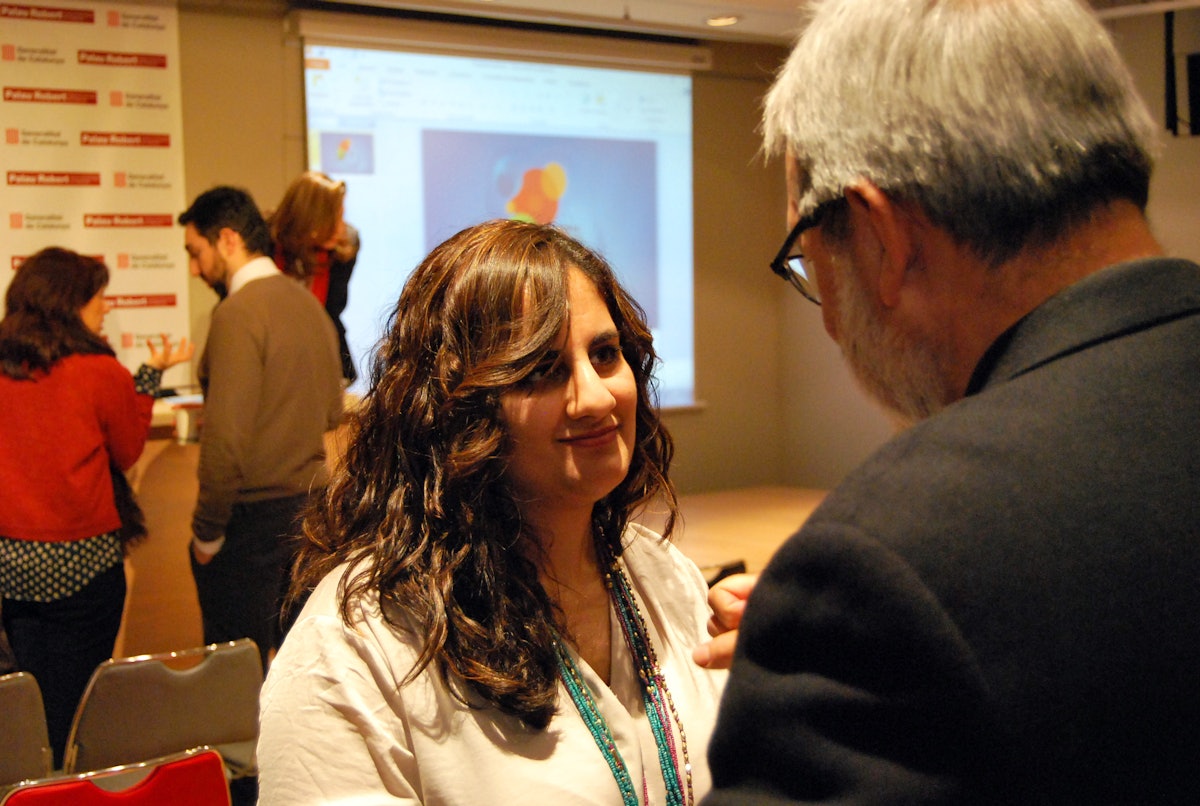 Dr. Nuria Vahdat after her presentation, "What is governance?" at the conference on religion and governance held in Barcelona, Spain.