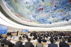 The UN Human Rights Council, where Iran’s Universal Periodic Review outcome session took place. (UN Photo)