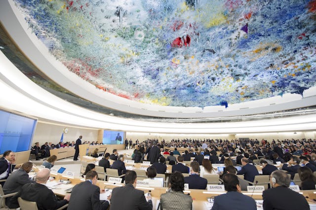 The UN Human Rights Council, where Iran’s Universal Periodic Review outcome session took place. (UN Photo)