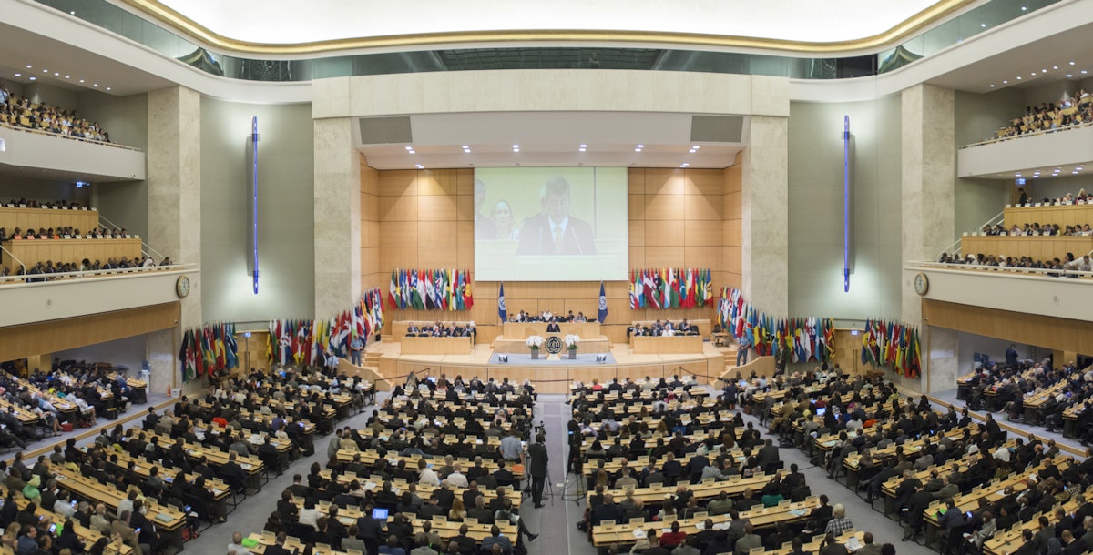 Opening Session of the 104th International Labour Conference, where the topic of discrimination in the workplace is a major concern. (Credits: Pouteau / Crozet —https://www.flickr.com/photos/ilopictures/ 17723189434/in/album-72157653410486208/)