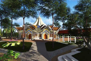 The approved temple design of the local Baha'i House of Worship in Battambang, Cambodia