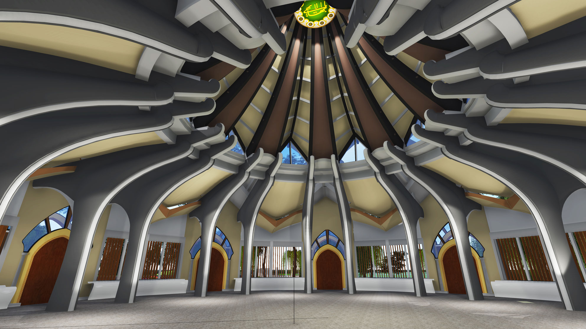 Artist impression of the interior of the Baha'i House of Worship