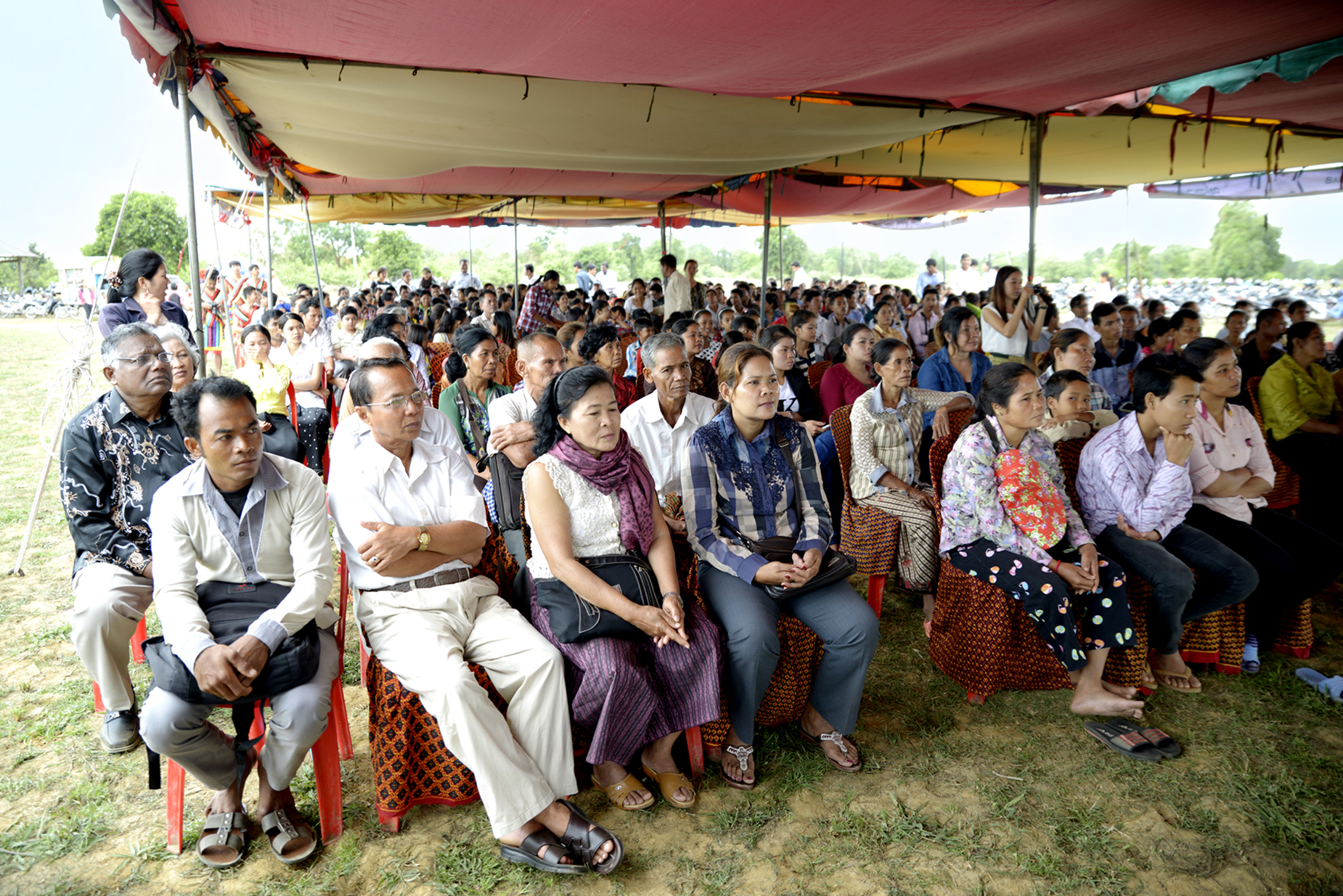 Some 300 people gathered under tents for the unveiling of the design of the local Baha'i House of Worship