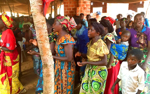 A traditional song and dance welcoming participants at the gathering