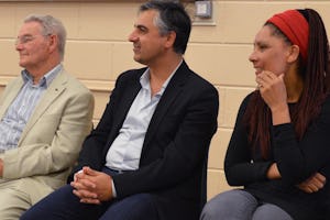 A panel of speakers at the "The New Irish as 'Us' — Identity and Integration in Modern Ireland" conference held in Ireland on 3 August. From left to right: Karen McHugh, Donnah Vuma, Tom Reichental, Payam Akhavan, Sharon Murphy, Ann O'Sullivan.