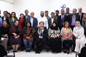 Participants who attended Dr. El-Hady's presentation on the role of women in establishing peace on 9 December 2015.