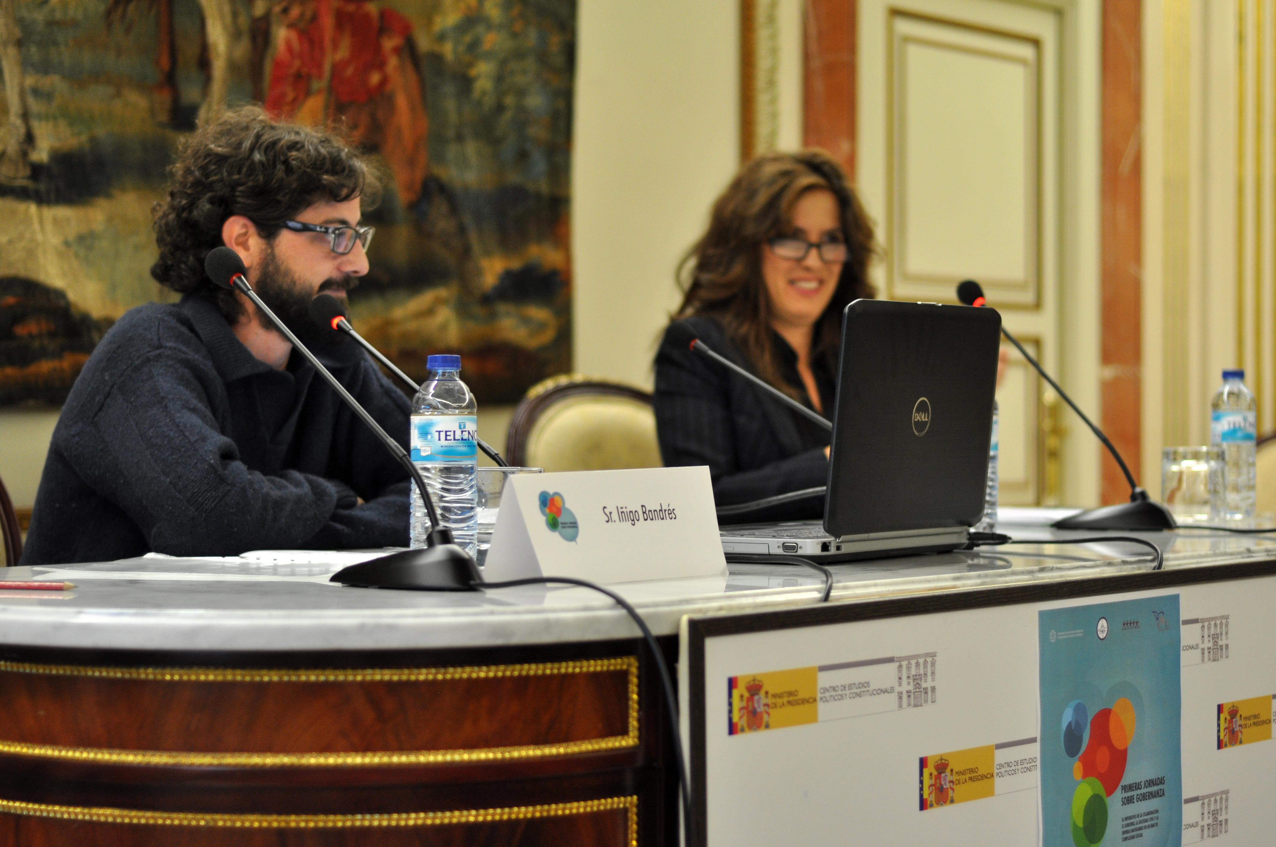 Economist Inigo Bandres speaks at the conference on governance at the Centro de Estudios Politicos y Constitucionales (Center for Political and Constitutional Studies) in Madrid.
