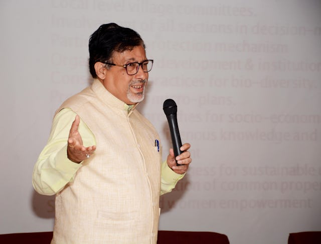 Dr. Debashis Debnath, an anthropologist specializing in tribal populations, addresses the audience