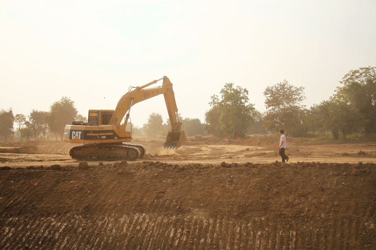Earthworks were recently completed on the temple site in Battambang, Cambodia.