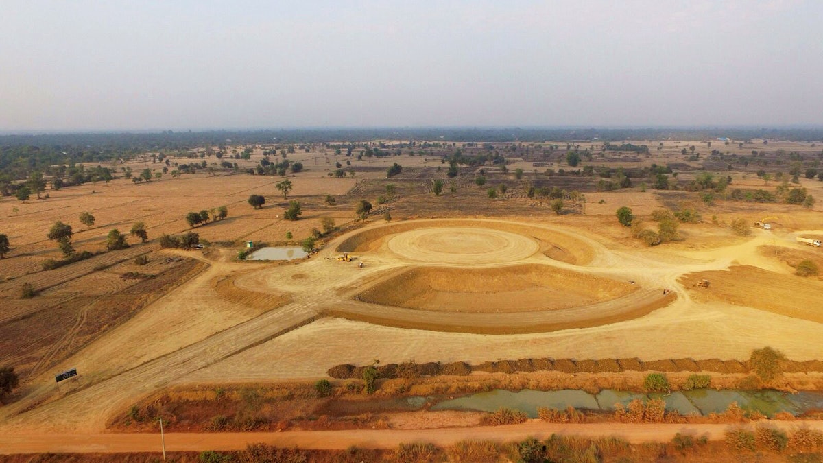 Earthworks were recently completed on the temple site in Battambang, Cambodia.