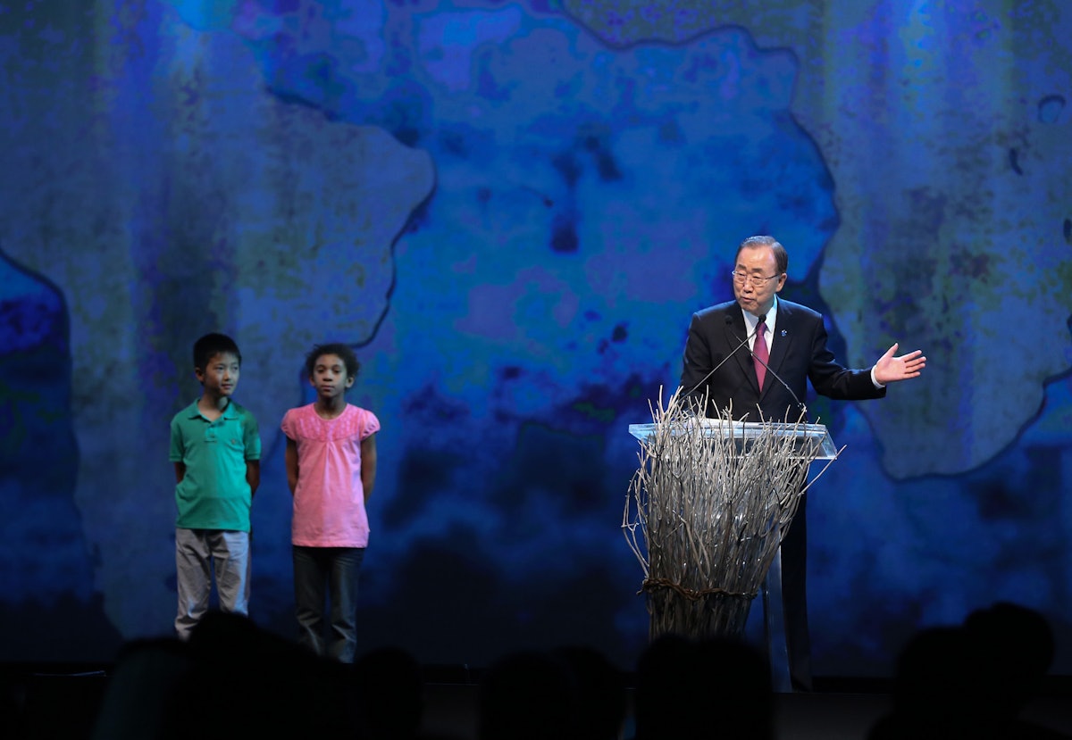 Secretary-General of the United Nations, Ban Ki-moon, gives the opening remarks at the World Humanitarian Summit, held in Istanbul, Turkey, from 23-24 May. Photo: World Humanitarian Summit