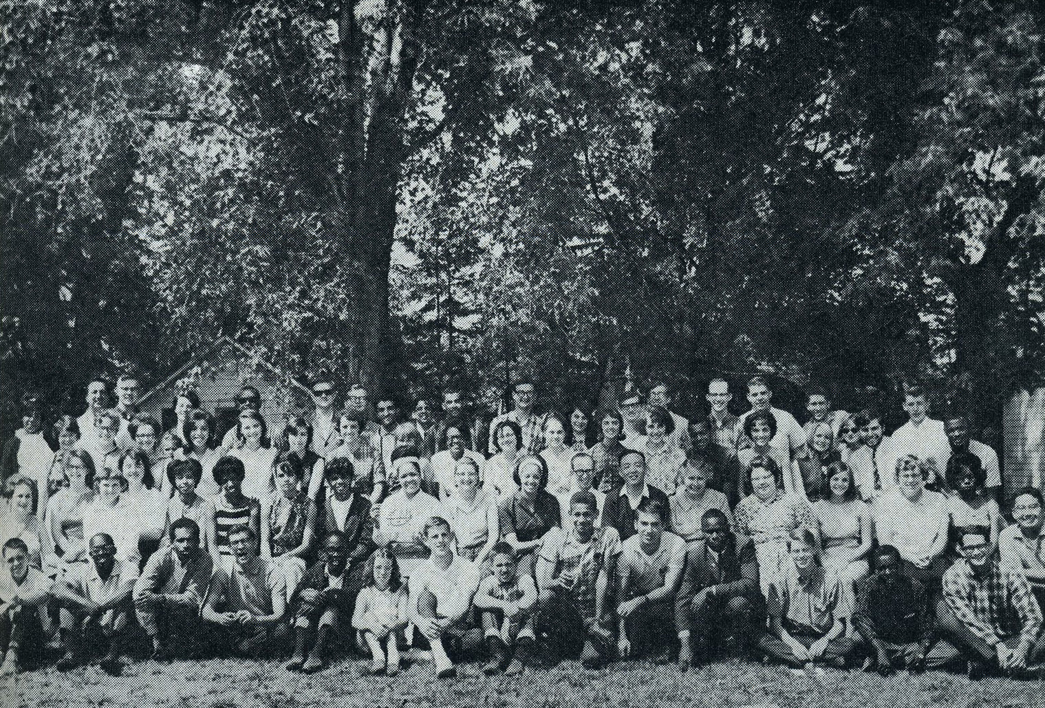 Youth at a gathering in Green Acre Baha'i School, Eliot, Maine in July 1966.